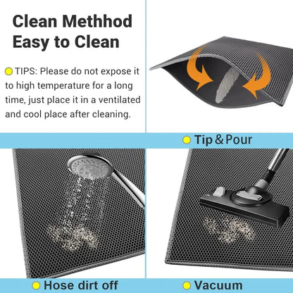 Double Layer Cat Litter Trap Mat – Waterproof, Non-Slip & Easy to Wash
