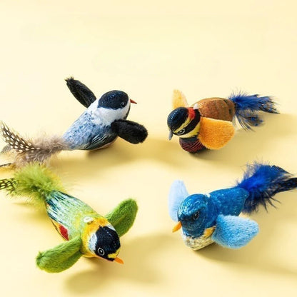 Interactive Bird Cat Toy – Realistic Sounds & Catnip – Wall-Mountable for Indoor Fun and Feline Enrichment