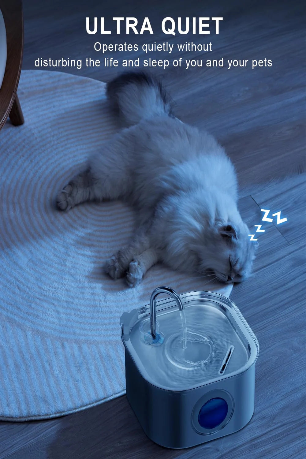 3.2L Automatic Pet Water Fountain - Stainless Steel Smart Dispenser with Visual Window for Cats and Dogs