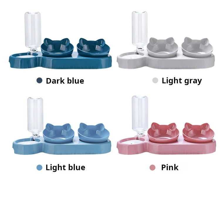 3-in-1 Elevated Pet Bowl with Automatic Water Dispenser – Ergonomic Design for Cats and Small Dogs