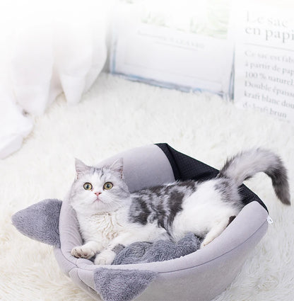 Cozy Deep Sleep Cat Cave Bed – Warm Winter House with Removable Cushion for Cats and Small Dogs