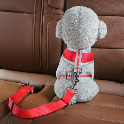 Adjustable Dog Car Seat Belt – Safety Harness Leash for Secure Pet Travel