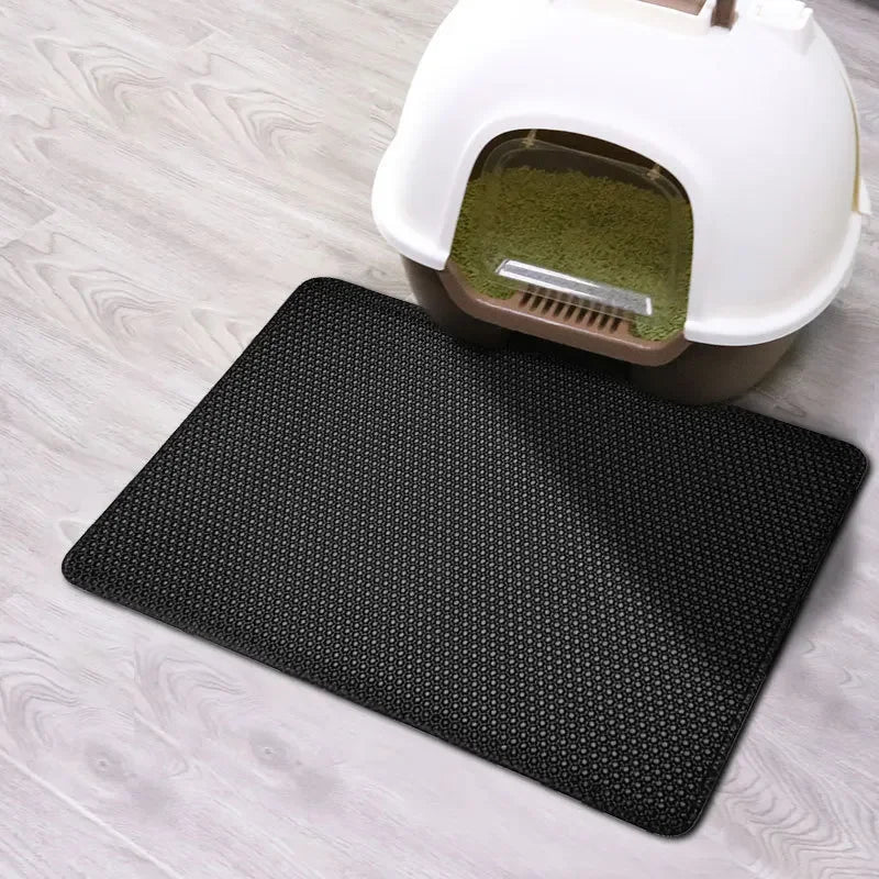 Double Layer Cat Litter Trap Mat – Waterproof, Non-Slip & Easy to Wash