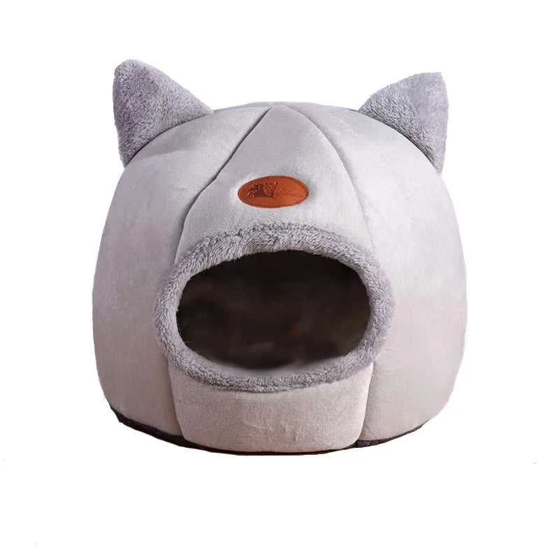 Cozy Deep Sleep Cat Cave Bed – Warm Winter House with Removable Cushion for Cats and Small Dogs