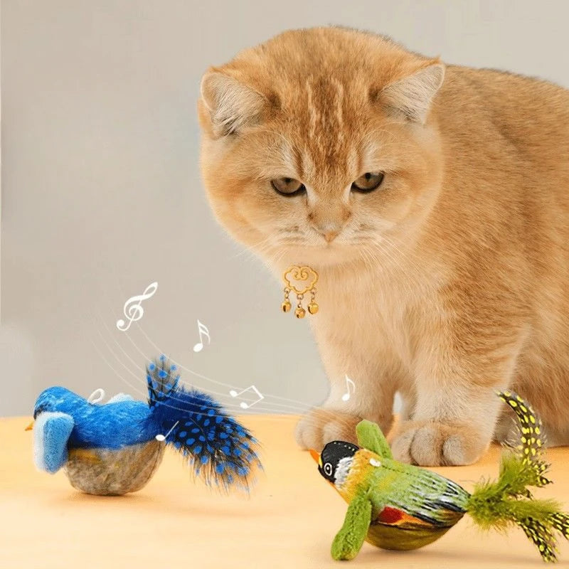 Interactive Bird Cat Toy – Realistic Sounds & Catnip – Wall-Mountable for Indoor Fun and Feline Enrichment