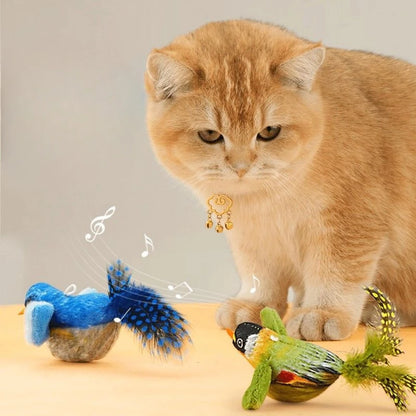 Interactive Bird Cat Toy – Realistic Sounds & Catnip – Wall-Mountable for Indoor Fun and Feline Enrichment