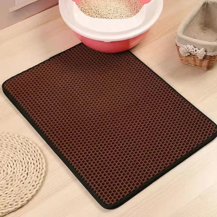 Double Layer Cat Litter Trap Mat – Waterproof, Non-Slip & Easy to Wash