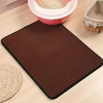 Double Layer Cat Litter Trap Mat – Waterproof, Non-Slip & Easy to Wash
