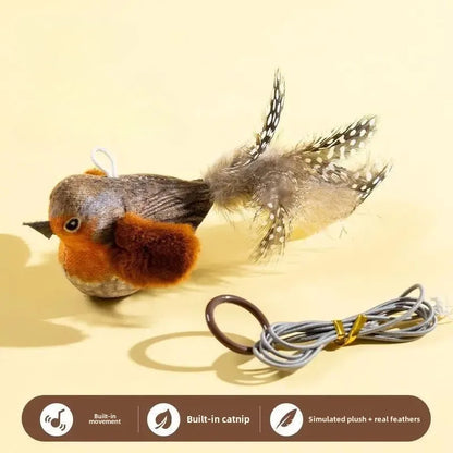 Interactive Bird Cat Toy – Realistic Sounds & Catnip – Wall-Mountable for Indoor Fun and Feline Enrichment