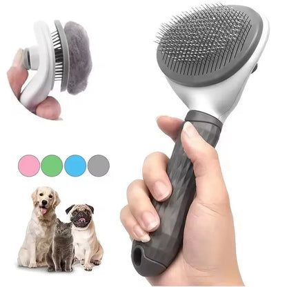 Self-Cleaning Pet Grooming Brush – Stainless Steel Hair Remover for Dogs & Cats with Long or Short Hair