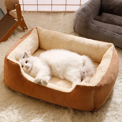 Cozy Plush Cat Bed – Soft & Breathable Pet Cushion for Cats and Small Dogs