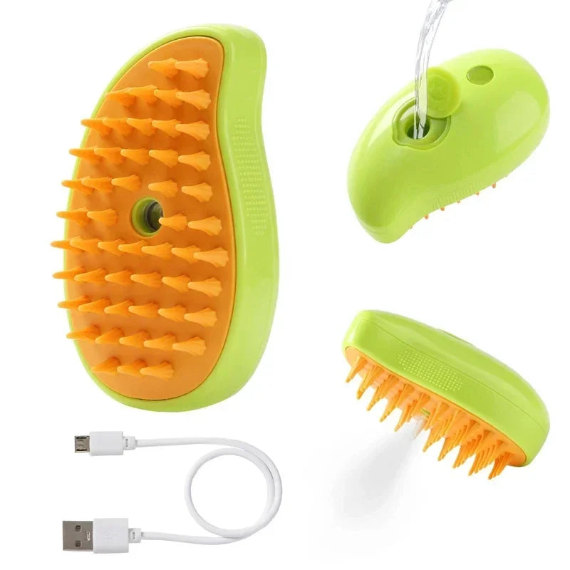 SteamBrush 3-in-1 Electric Pet Grooming Brush – Clean, Massage & Shine in One Go!