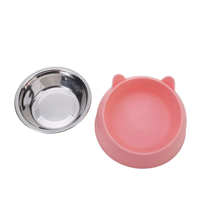 Elevated Tilted Cat Bowl – Stainless Steel Feeding Dish for Cats and Small Dogs