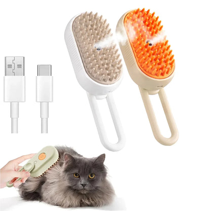 SteamBrush 3-in-1 Electric Pet Grooming Brush – Clean, Massage & Shine in One Go!