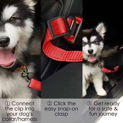 Adjustable Dog Car Seat Belt – Safety Harness Leash for Secure Pet Travel