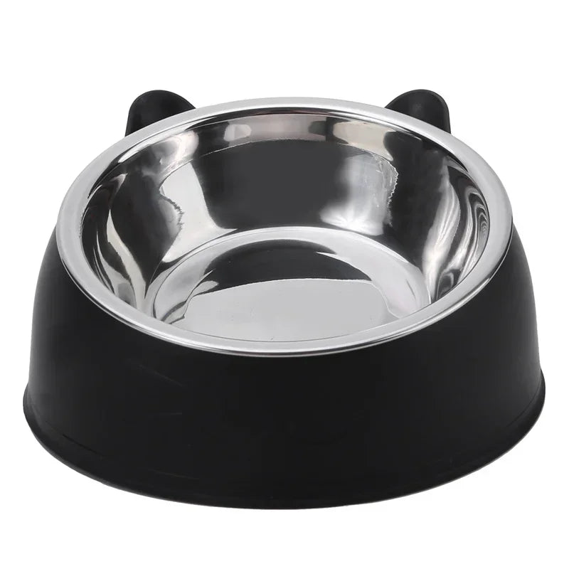 Elevated Tilted Cat Bowl – Stainless Steel Feeding Dish for Cats and Small Dogs