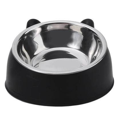Elevated Tilted Cat Bowl – Stainless Steel Feeding Dish for Cats and Small Dogs