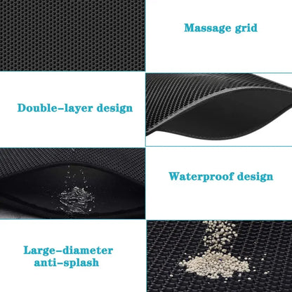 Double Layer Cat Litter Trap Mat – Waterproof, Non-Slip & Easy to Wash