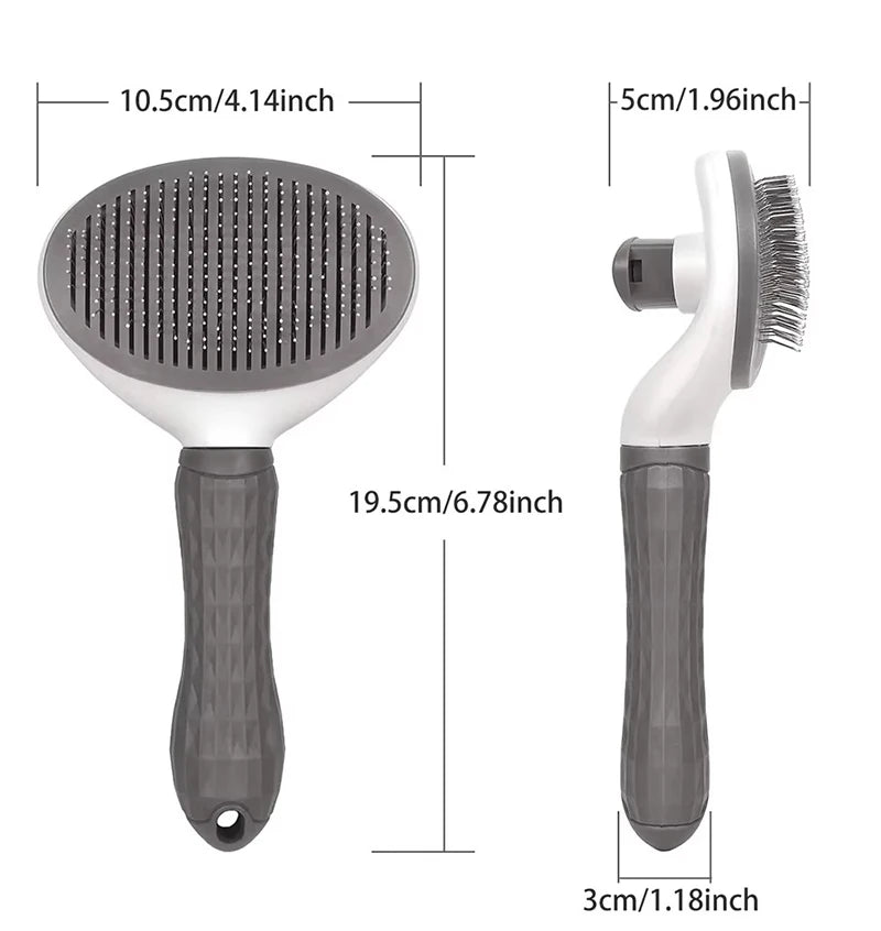 Self-Cleaning Pet Grooming Brush – Stainless Steel Hair Remover for Dogs & Cats with Long or Short Hair