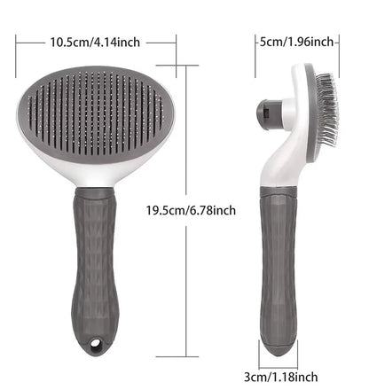 Self-Cleaning Pet Grooming Brush – Stainless Steel Hair Remover for Dogs & Cats with Long or Short Hair
