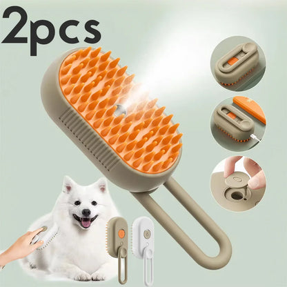 SteamBrush 3-in-1 Electric Pet Grooming Brush – Clean, Massage & Shine in One Go!