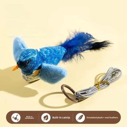 Interactive Bird Cat Toy – Realistic Sounds & Catnip – Wall-Mountable for Indoor Fun and Feline Enrichment