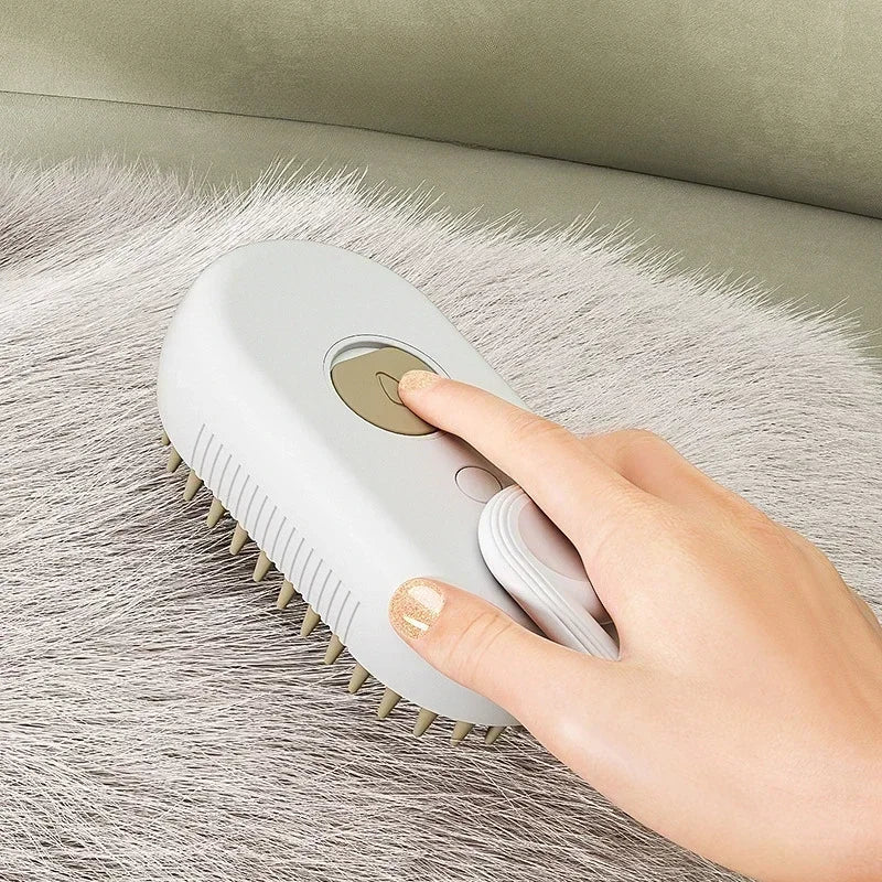 SteamBrush 3-in-1 Electric Pet Grooming Brush – Clean, Massage & Shine in One Go!