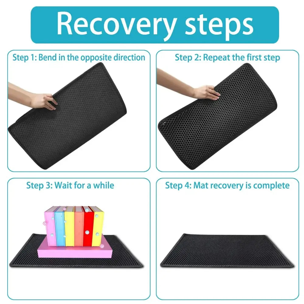 Double Layer Cat Litter Trap Mat – Waterproof, Non-Slip & Easy to Wash
