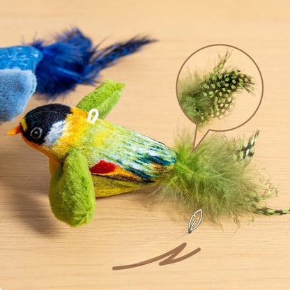 Interactive Bird Cat Toy – Realistic Sounds & Catnip – Wall-Mountable for Indoor Fun and Feline Enrichment