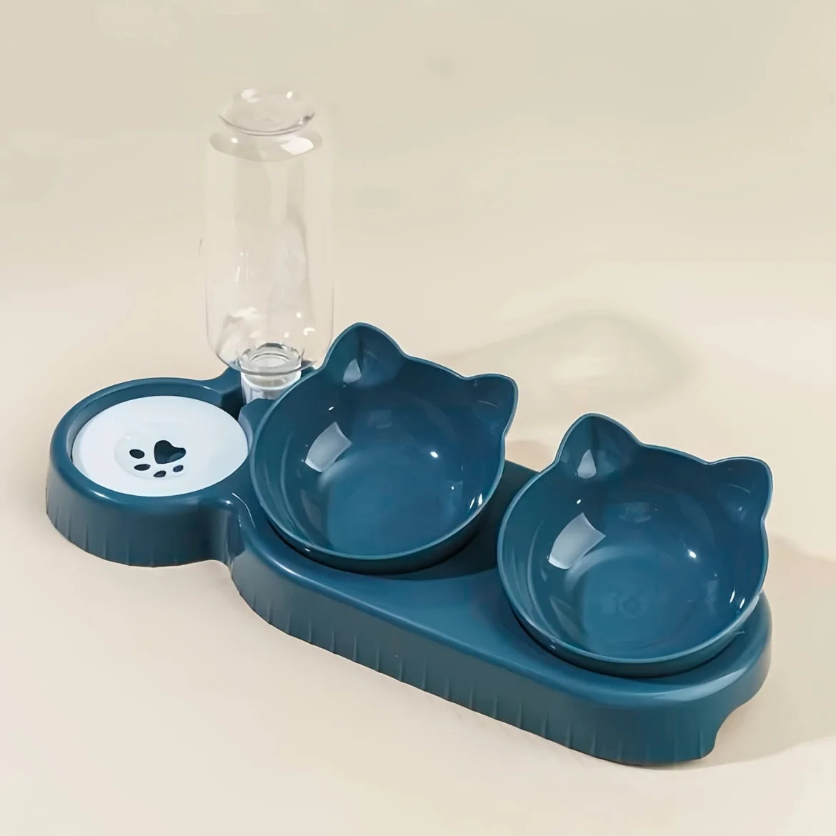 3-in-1 Elevated Pet Bowl with Automatic Water Dispenser – Ergonomic Design for Cats and Small Dogs