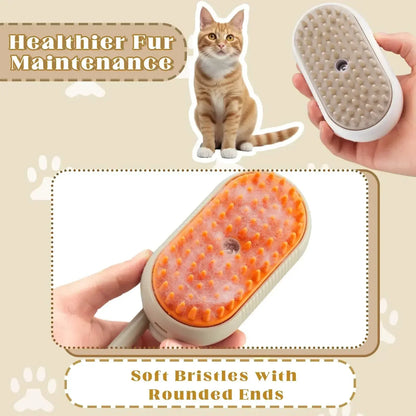 SteamBrush 3-in-1 Electric Pet Grooming Brush – Clean, Massage & Shine in One Go!