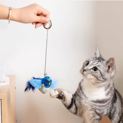 Interactive Bird Cat Toy – Realistic Sounds & Catnip – Wall-Mountable for Indoor Fun and Feline Enrichment