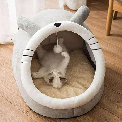 Cozy Cat Cave Bed – Foldable & Washable with Removable Cushion