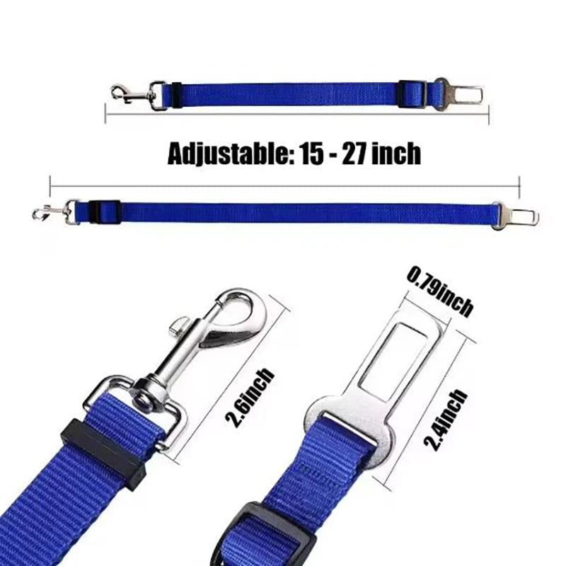 Adjustable Dog Car Seat Belt – Safety Harness Leash for Secure Pet Travel
