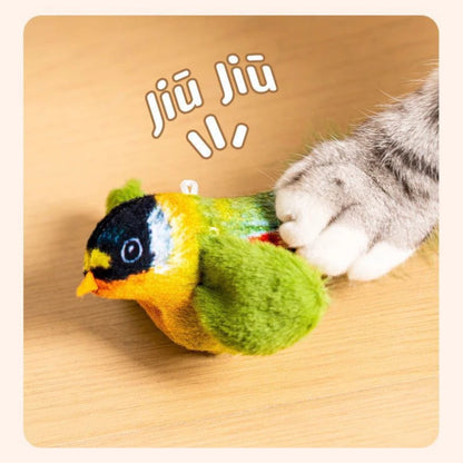 Interactive Bird Cat Toy – Realistic Sounds & Catnip – Wall-Mountable for Indoor Fun and Feline Enrichment