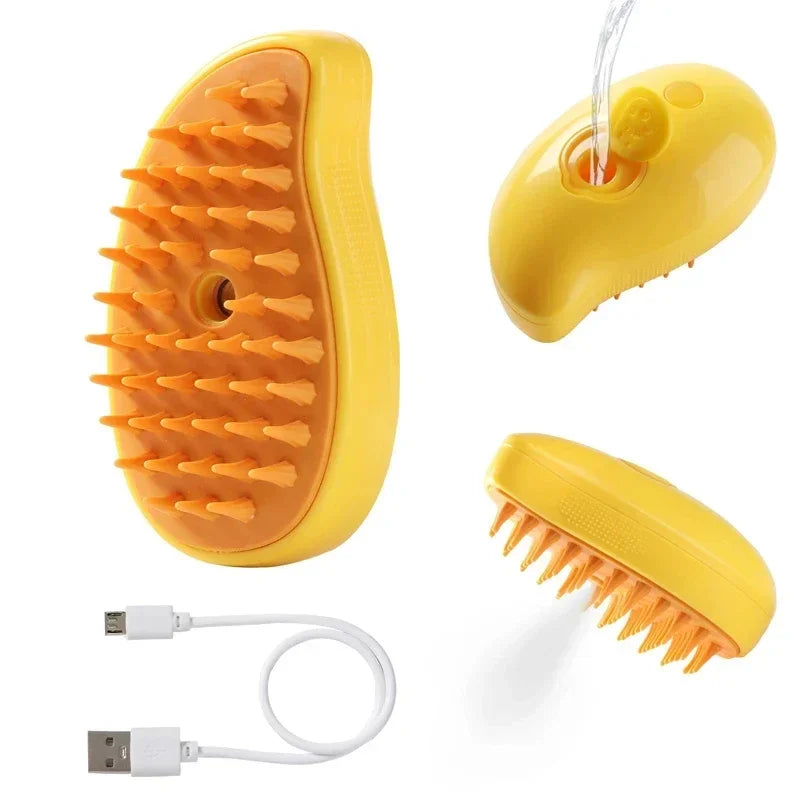 SteamBrush 3-in-1 Electric Pet Grooming Brush – Clean, Massage & Shine in One Go!