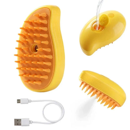 SteamBrush 3-in-1 Electric Pet Grooming Brush – Clean, Massage & Shine in One Go!