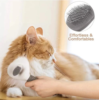 Self-Cleaning Pet Grooming Brush – Stainless Steel Hair Remover for Dogs & Cats with Long or Short Hair