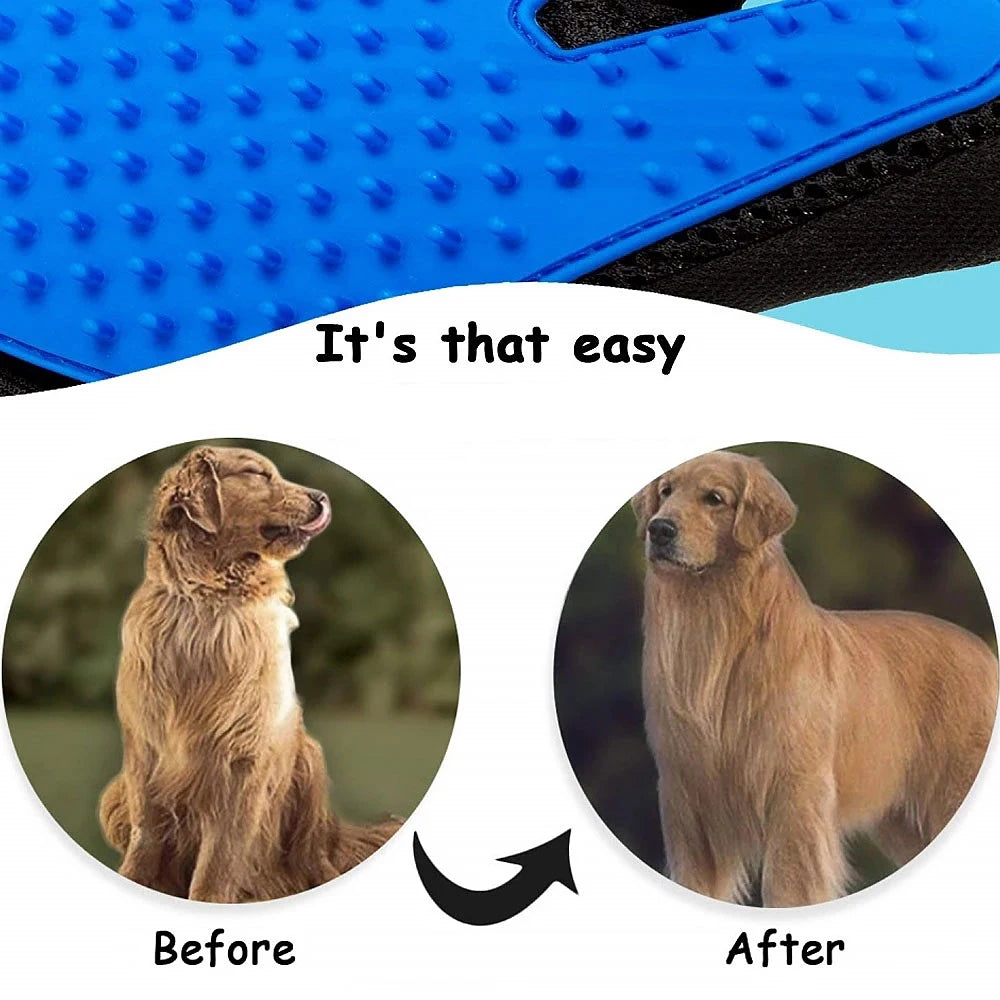 Pet Grooming Glove – 2-in-1 Hair Remover & Massage Brush for Dogs and Cats