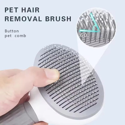 Self-Cleaning Pet Grooming Brush – Stainless Steel Hair Remover for Dogs & Cats with Long or Short Hair