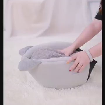 Cozy Deep Sleep Cat Cave Bed – Warm Winter House with Removable Cushion for Cats and Small Dogs